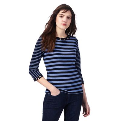 Maine New England Navy striped top